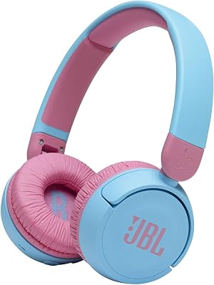 JBL Jr310 BT on-ear kinderkoptelefoon in lichtblauw - draadloze Bluetooth-koptelefoon met headset en afstandsbediening - ideaal voor school en vrije tijd