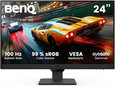 BenQ GW2490E 24 Inch Eye Care Gaming Monitor, IPS, 100Hz, 1920x1080p, Flicker-Free, Low Blue Light Plus, TÜV Rheinland-certificaat, 2x HDMI, DisplayPort