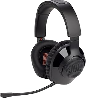 JBL Quantum 350 draadloze on-ear gaming headset, met afneembare microfoon, surround sound, 2-4GHz-connectiviteit, voor pc, Mac, Xbox, Playstation, Nintendo Switch, mobiel en VR