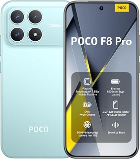 Xiaomi POCO F8 Pro, Smartphone 12+256 GB, 6.59" 120Hz AMOLED Display, 50MP Triple Camera 60mm Telephoto, Sound by Bose, 6210mAh, Blue, Warranty 2 years, Charger Not Included