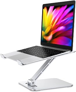 Babacom Laptopstandaard Schootbureau, Ergonomische Vouwbare Computerstandaard met Verstelbare Hoogte, Geventileerde Aluminiumlegering Laptop Stand Compatibel met MacBook Air, Pro, Alle 10-16" Laptops