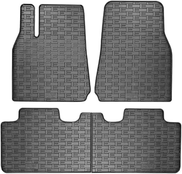 Rubber matten compatibel met Tesla Model Y 2020- (3-delig + - tweedehands - zeer goed — outlet/retourdeal