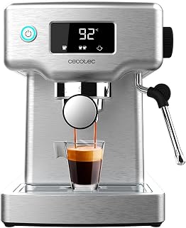 Cecotec Espressomachine Power Espresso 20 Barista Compact. 1465 W, Thermoblock, 20 bars, Stoompijp, 2 koffiekopjes, Verwijderbare watertank van 1,8 liter, Verwarmingsplaat voor kopjes