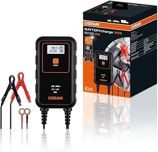 OSRAM BATTERYcharge 906, slimme oplader 6A, onderhoudsapparaat voor autoaccu 12 V, acculader voor mobiele voertuigen voor auto's, motorfietsen, SUV's, bestelwagens