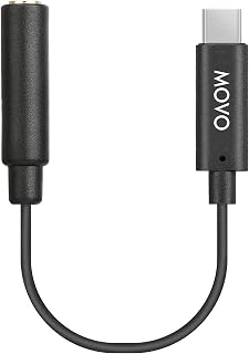 Movo UCMA-1 vrouwelijke 3,5 mm TRS-microfoonadapterkabel naar USB Type-C connectordongle - compatibel met Samsung Galaxy, Pixel, Moto, HTC, iPad Pro-smartphones en tablets - USB C naar 3,5 mm