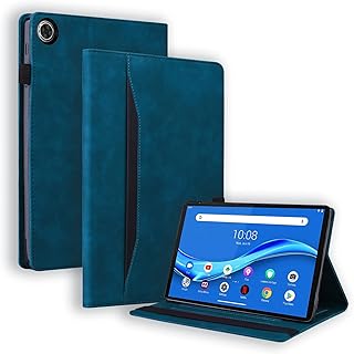 Hoesje voor Lenovo Tab M10 FHD Plus 10,3 inch TB-X606X/X606F tablet, [Premium PU-leder, Auto Wake/Sleep] [Penhouder] [Multi Angle Kickstand] [met kaartsleuven] - Blauw