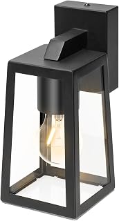 Kerry Wandlamp voor buiten, gegoten aluminium wandlamp in zwart en transparant PC, moderne terrasverlichting, IP44, waterdicht, buitenwandlamp
