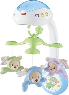 Fisher-Price Vlinderdromen 3-in-1 Projectormobiel - 3-in-1 Mobiel met Sterrenlichtshow - Rustgevende Geluiden en Slaapliedjes - Cadeau vanaf Geboorte