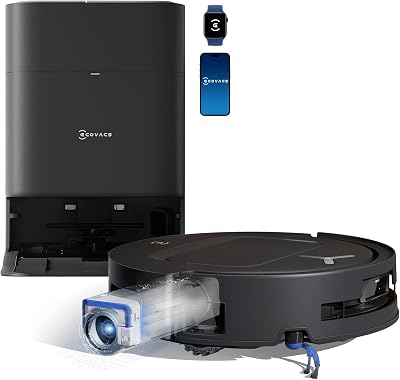 ECOVACS DEEBOT T80 OMNI-robotstofzuiger en -dweil, 18.000 Pa, OZMO ROLLER Instant zelfreinigend dweilen, ZeroTangle 3.0, Dweilfunctie met heet water van 40-75 °C, Drogen bij hete lucht, zwart