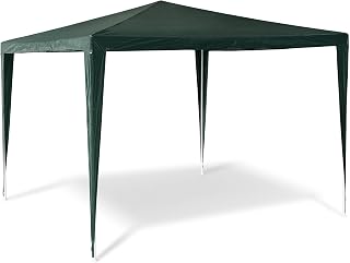 Relaxdays partytent, HBD: 2,5 x 3 x 3 m, feesttent met vierkant design, dakzeil van 100% PE, tuin, camping, groen