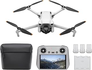 DJI Mini 3 Fly More Combo (DJI RC) – Lichtgewicht en opvouwbare minicameradrone met 4K HDR-video, 38 minuten vliegtijd, echt verticaal fotograferen en intelligente functies, C0