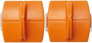 Fiskars Reservesnijmessen, snij-inzetstukken voor papiersnijders, 2 stuks, voor rechte sneden, High Profile Triple Track Titanium, oranje, 1004677