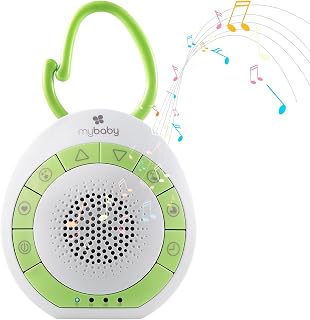 MyBaby SoundSpa onderweg met rustgevende geluiden, slaaphulp voor baby's en kinderen met slaapliedjes en natuurlijke geluiden zoals harttonen, witte ruis, in slaap vallen, timerfunctie