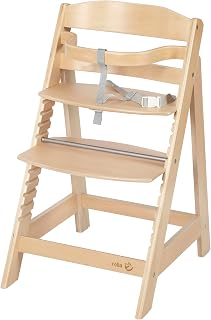 roba Treppenhochstuhl Sit Up III - Mitwachsender Baby Hochstuhl - ab 6 Monaten - Kinderhochstuhl aus Holz natur - Stuhl bis 70 kg belastbar, 1 Stück