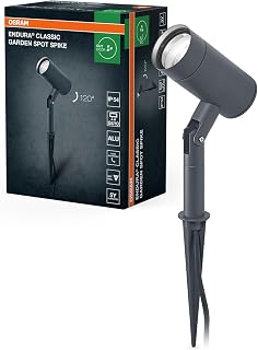 OSRAM ENDURA Classic Garden Spotspike GU10 outdoor spike light, zwart, GU10 voet (max 35W), kan worden uitgerust met een normale of slimme lamp, richtbare kop, IP54 bescherming