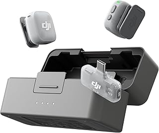 DJI Mic Mini 2 (2 TX + 1 mobiele RX + oplaadetui), draadloze microfoon voor iPhone 17/16/15 en Android/tablet/pc, plug-and-play, 90 u batterijduur, 300 m bereik, ruisonderdrukking, vlog, streaming