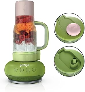 Ninja BlendBoss blender met draagbare beker, persoonlijke blender met afneembare reisbeker, 3 automatische voorgeprogrammeerde modi, watermeloen-kauwgom DB351EUGN