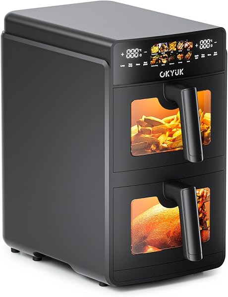 OKYUK heteluchtfriteuse 2 kamers 10 l - outlet/retourdeal