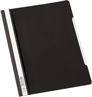 Durable 257001 Zichtsnelhechtmap PVC, extra breed, 50 stuks, zwart, met transparante kaft