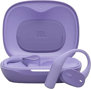 JBL Sense Lite draadloze open-ear hoofdtelefoon met ear hook design & luchtgeleiding, JBL OpenSound technologie, 32 uur afspeeltijd, IP54 water-/stofbestendig, compatibel met JBL Headphones app, paars | Bluetooth 5.4, oorbeugeldesign en luchtleiding, JBL OpenSound-technologie, 32 uur speeltijd, IP54