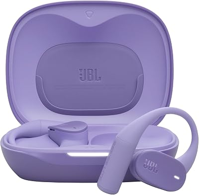 JBL Sense Lite draadloze open-ear hoofdtelefoon met ear hook design & luchtgeleiding, JBL OpenSound technologie, 32 uur afspeeltijd, IP54 water-/stofbestendig, compatibel met JBL Headphones app, paars | Bluetooth 5.4, oorbeugeldesign en luchtleiding, JBL OpenSound-technologie, 32 uur speeltijd, IP54