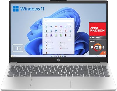 HP Laptop 39,6 cm (15,6 inch) FHD AMD Ryzen 7-7730U, 32GB RAM, 1000GB SSD, AMD Radeon Graphics, Windows 11, Copilot + PC, zilver, Spaans QWERTY-toetsenbord, 32 GB, 1000 GB