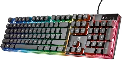 Trust Gaming GXT 835 Azor Gaming-toetsenbord, Italiaanse QWERTY-lay-out, USB, anti-ghosting, toetsenbord met led-achtergrondverlichting, RGB voor pc, computer, laptop, Mac, zwart