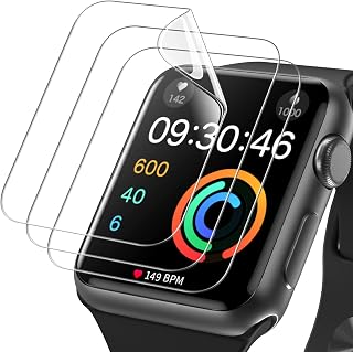JETech Screen Protector voor Apple Watch Series 3/2/1 42mm, Flexibele TPU Film Schermbeschermer, Anti-Krassen HD Doorzichtig, 3 Stuks
