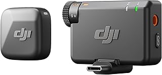DJI Mic Mini (1 TX + 1 RX), ultralicht, hoogwaardige audio, ruisonderdrukking, automatische begrenzing, draadloze microfoon voor camera/iPhone/Android, vloggen, streamen, 400 m transmissie | Ultralichte Tx ≈10 G, 11,5 H Tx en 10,5 H Rx, ruisonderdrukking op twee niveaus, automatische beperking