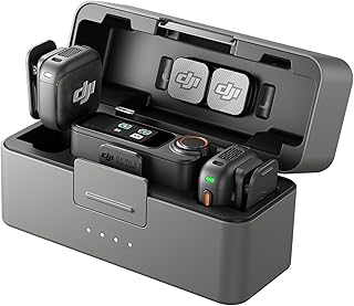 DJI Mic 3 (2 TX + 1 RX + Oplaadetui), draadloze microfoon voor iPhone/camera/Android, ultralicht, adaptieve versterkingsregeling voor gebalanceerd volume, voor 28 uur gebruik, vlog