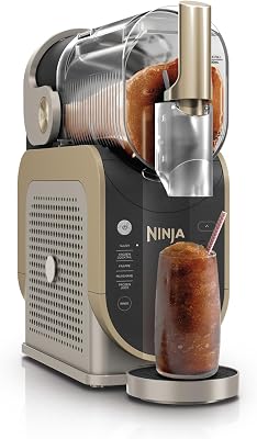 Ninja SLUSHi Frozen Drinks Maker, maak slush, bevroren cocktails, frappé, milkshakes & bevroren sap, geen ijs of voorbereiding nodig, WhisperChill-technologie, grote capaciteit, Steengoud FS301EUSTGD