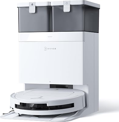 ECOVACS DEEBOT T50 OMNI Gen3-robotstofzuiger en -dweil, 25.000 Pa, ZeroTangle 2.0, AIVI 3D 2.0, alles-in-één OMNI-station, dweil voor 75°C-water, ultradun - 81 mm, Wit