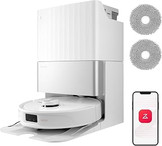 roborock Qrevo Master Robotstofzuiger met Dweilfunctie, FlexiArm Ontwerp, Zelfstoffend, Stofzuigen en Dweilen 10000 Pa, Hete Lucht Drogen, DuoRoller Borstel, Reactive Al (Qrevo Master-Set Wit)