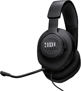 JBL Quantum 100M2 bedrade over-ear gaming koptelefoon met JBL QuantumSOUND Signature en 3.5 mm koptelefoonaansluiting, compatibel met meerdere platforms, afneembare microfoon, mute-functie, in zwart