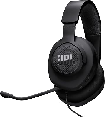 JBL Quantum 100M2 bedrade over-ear gaming koptelefoon met JBL QuantumSOUND Signature en 3.5 mm koptelefoonaansluiting, compatibel met meerdere platforms, afneembare microfoon, mute-functie, in zwart