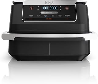 Ninja FlexDrawer Airfryer, Dual Zone, optionele verdeler, grote 6,6 liter lade, 6-in-1, Airfryer zonder olie, Airfryen, Roast (Braden), Bake (Bakken), Max Crisp (Max Crisp), Anti-aanbak, Zwart AF550EU