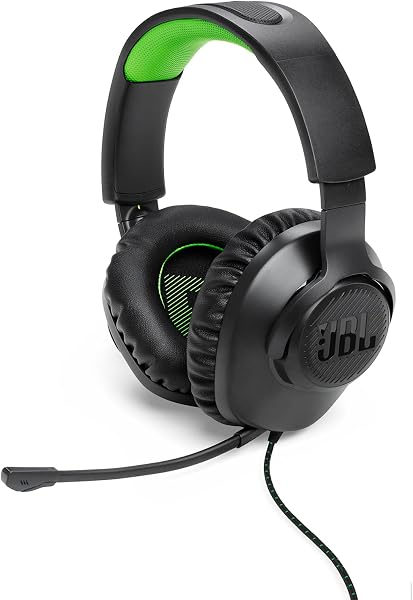 JBL Quantum 100X bedrade over ear gamingheadset in zwart/groen - tweedehands - als nieuw — outlet/retourdeal