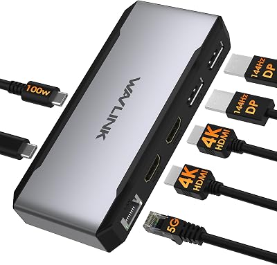 WAVLINK USB-C docking station met twee HDMI-4 monitorpoorten - outlet/retourdeal