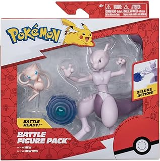 Pokemon Figuren 2-Pack Mew & Mewtwo – Pokémon Figuren 5 & 10 cm - Nieuwste Officieel Gelicenseerd Pokemon Speelgoed