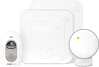 Angelcare SmartSensor Pro 2, 2-in-1 bewaking: audio + beweging met draadloze sensormatten, kamertemperatuurweergave
