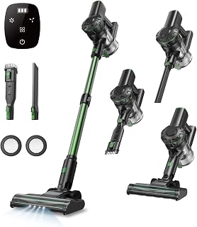 Vexilar Draadloze stofzuiger V9PRO, 45 KPA krachtige draadloze stofzuiger 60 minuten met led-display, borstelloze HyperMoto, bezem voor dierenharen, tapijten en harde vloeren