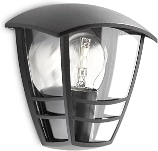 Philips Creek Wandlamp Buiten E27 - Spatwaterdicht - Exclusief Lichtbron - 60W - Muurlamp - Buitenlamp - Zwart