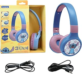 Lexibook - Disney Stitch - 2-in-1 Bluetooth & Bedrade Hoofdtelefoon met microfoon en bedieningsknop, Opvouwbaar en Verstelbaar, Lange levensduur oplaadbare batterij - HPBT010D