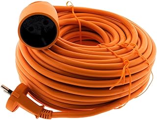 Zenitech - Schuko Verlengsnoer 16A HO5VV-F 2x1.5mm² - Duurzame Kabel Voor Grasmaaiers En Barbecues - Betrouwbare Buiten Stroomvoorziening - Oranje - 25m