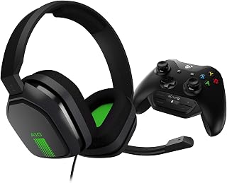 ASTRO Gaming A10 Gaming Headset + MixAmp M60 voor op Controller, ASTRO Audio, Dolby ATMOS, Game/Voice Balance Control, kabel, voor Xbox Series X|S, Xbox One - Grijs/Groen