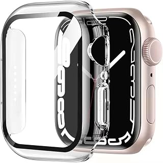 2 Stuks 40mm Harde Hoesjes voor Apple Watch Series 6 5 4 SE 40mm Case Gehard Glas Schermbeschermer Hoesje, Volledige Dekking Eenvoudige Installatie Beschermhoes (40 mm, Transparant x 2) | Screenprotector van gehard glas, volledige dekking, ultradunne schokbestendige 9H HD transparante bumperhoes (he