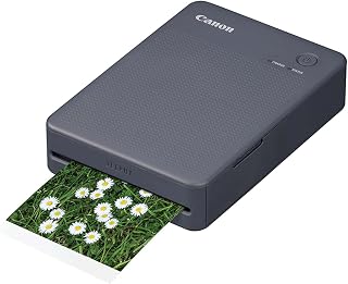 Canon SELPHY QX20, een draagbare fotoprinter met Wi-Fi voor printen vanaf je smartphone/tablet. Dye-sublimatie, 2 formaten zelfklevende prints en opladen via USB-C - Zwart (zonder inkt/papier)