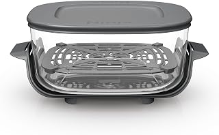 Ninja CRISPi 3,8 l TempWare glazen container met deksel, grote thermische schokbestendige glazen airfryer bowl voor bereiden, koken en bewaren, BPA-vrij deksel XSKLIDPLTEUUK