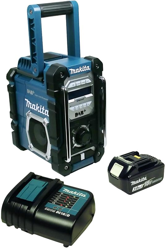 Makita DMR 112 bouwplaatsradio met DAB+ en Bluetooth + accu 3 Ah en - outlet/retourdeal