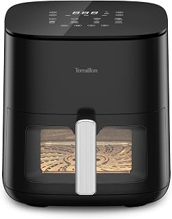 TERRAILLON - COOK&FRY XL 7L - Olievrije friteuse - 2300W - Dubbele weerstand voor gelijkmatig koken - PFAS-vrij - 8 programma's - 80°C tot 200°C - LED touchscreen